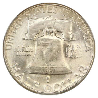 1954-S 50C CACG MS67 ex: D.L. Hansen - Franklin Half Dollar