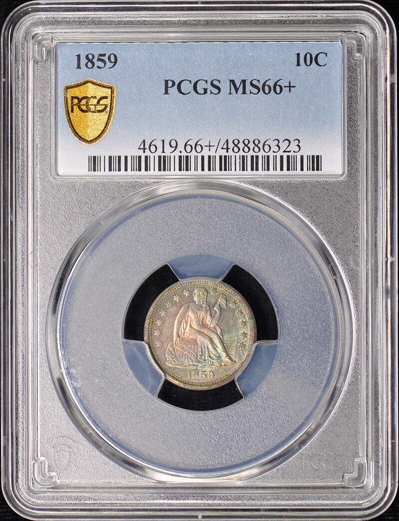 1859 10C Liberty Seated Dime PCGS MS66+