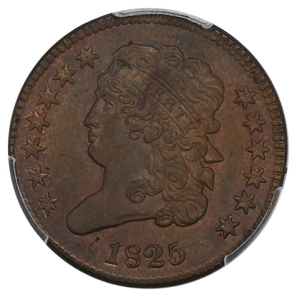 1825 1/2C PCGS MS65BN ex: D.L. Hansen