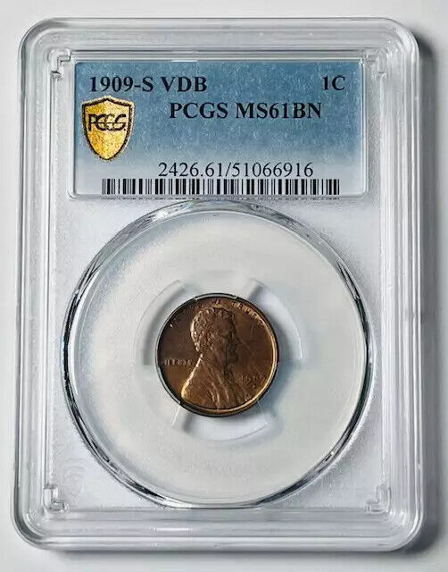 1909-S VDB Small Cents Lincoln Penny PCGS MS-61 BN