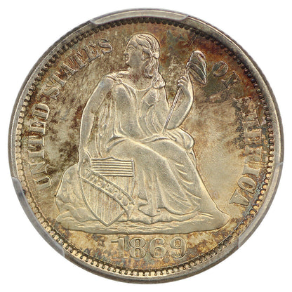 1869-S 10C PCGS MS65 ex: D.L. Hansen