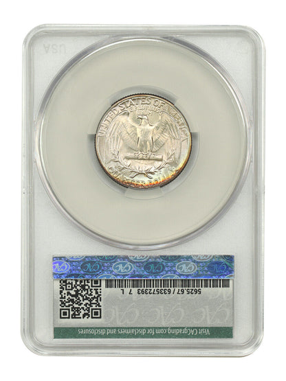 1944 25C CACG MS67 ex: D.L. Hansen - Washington Quarter - Rainbow Rim Toning