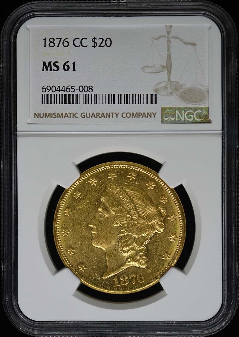 1876-CC Liberty Double Eagle Type 2 $20 NGC MS61