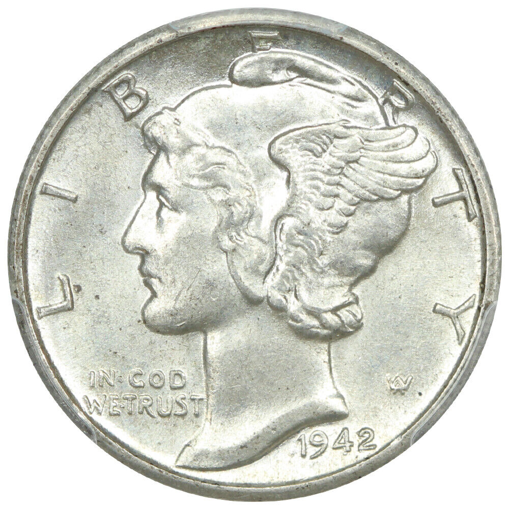 1942/1-D 10C PCGS MS63FB - Mercury Dime