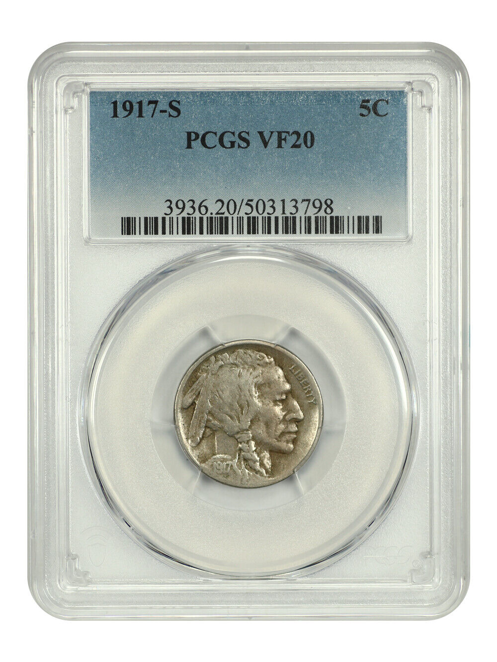 1917-S 5C PCGS VF20 - Buffalo Nickel