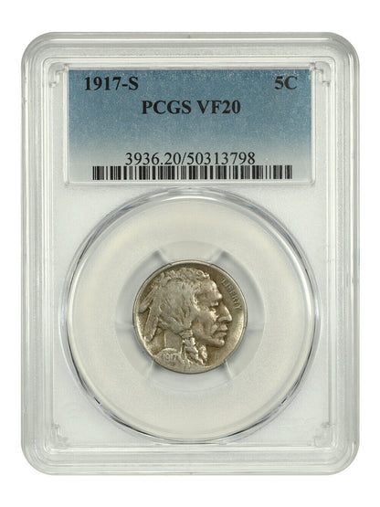 1917-S 5C PCGS VF20 - Buffalo Nickel