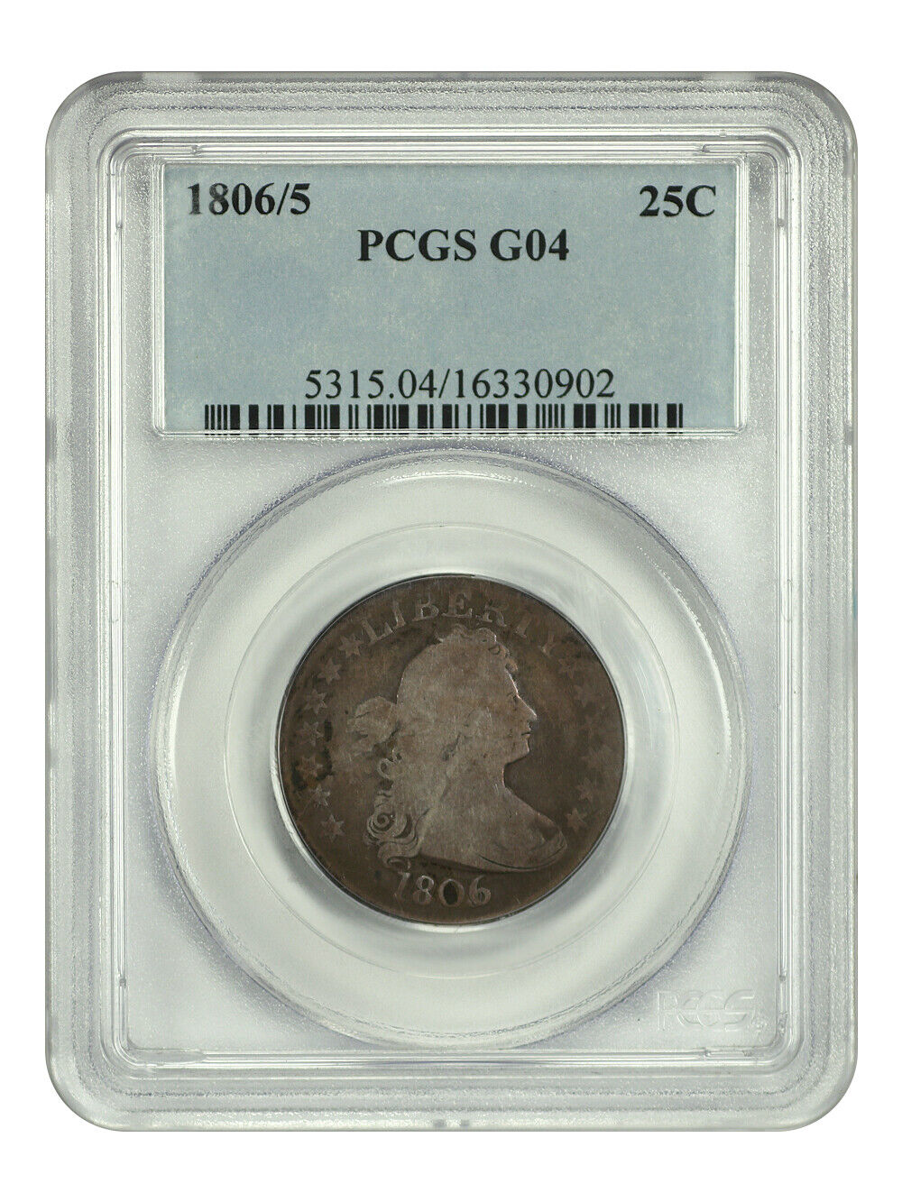 1806/5 25C PCGS G4 - Draped Bust Quarter