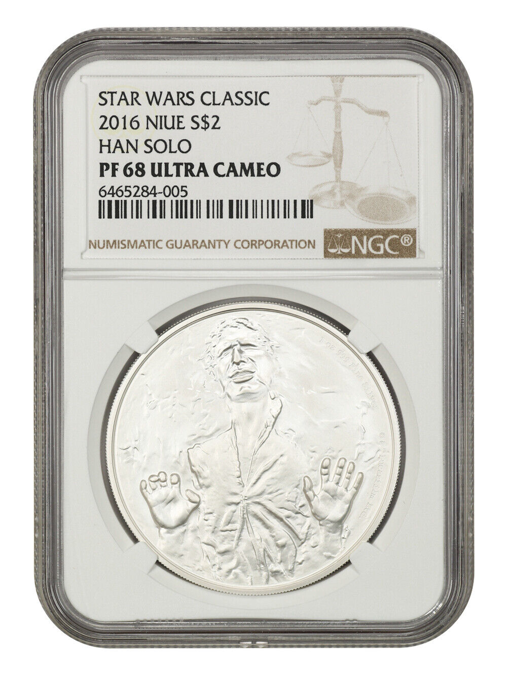 Niue: 2016 Star Wars Han Solo $2 NGC Proof 68 UCAM (With Box and COA)