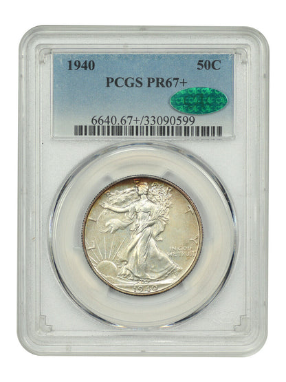 1940 50C PCGS/CAC PR67+ - Walking Liberty Half Dollar