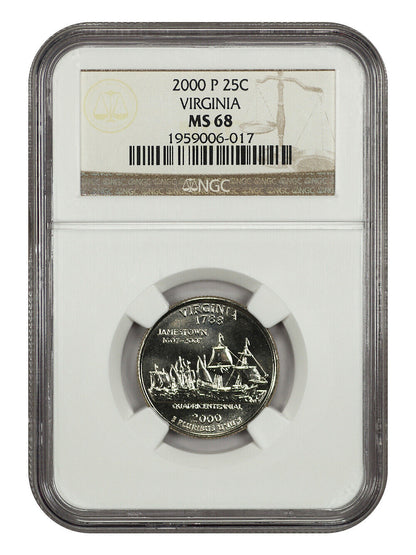 2000-P 25C Virginia NGC MS68 - Washington 50 States Quarters