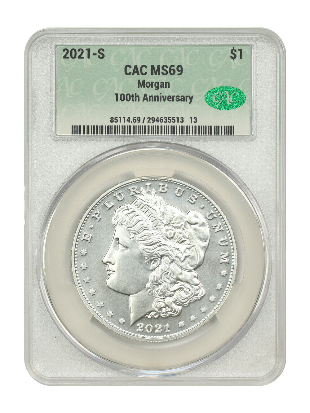 2021-S $1 Morgan Dollar CACG MS69 - $1 (Silver)