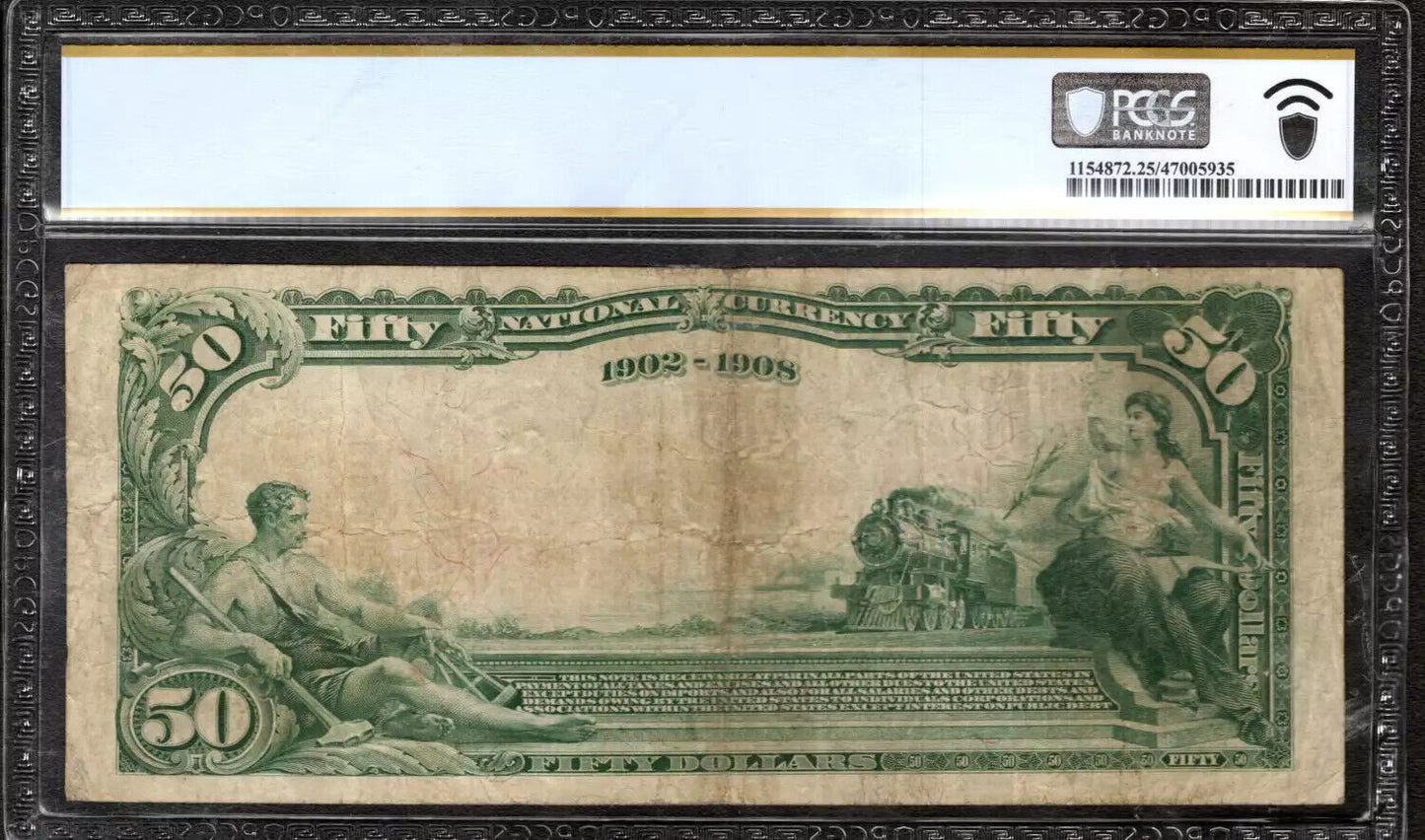 1902 $50 NATIONAL COMMERCE BANKNOTE CURRENCY FR.667 NEW YORK NY PCGS 25 VF (948)