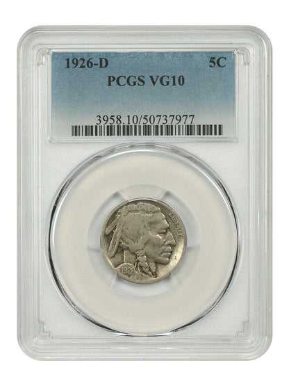 1926-D 5C PCGS VG10 - Buffalo Nickel