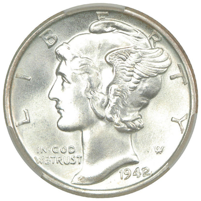 1942/1 10C CACG MS66+ ex: D.L. Hansen - Mercury Dime