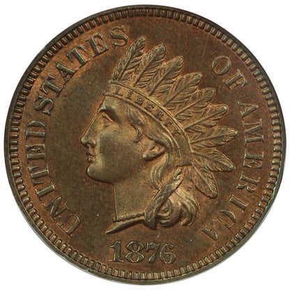 1876 1C NGC MS65RB (OH) - Indian Cent - Better Date