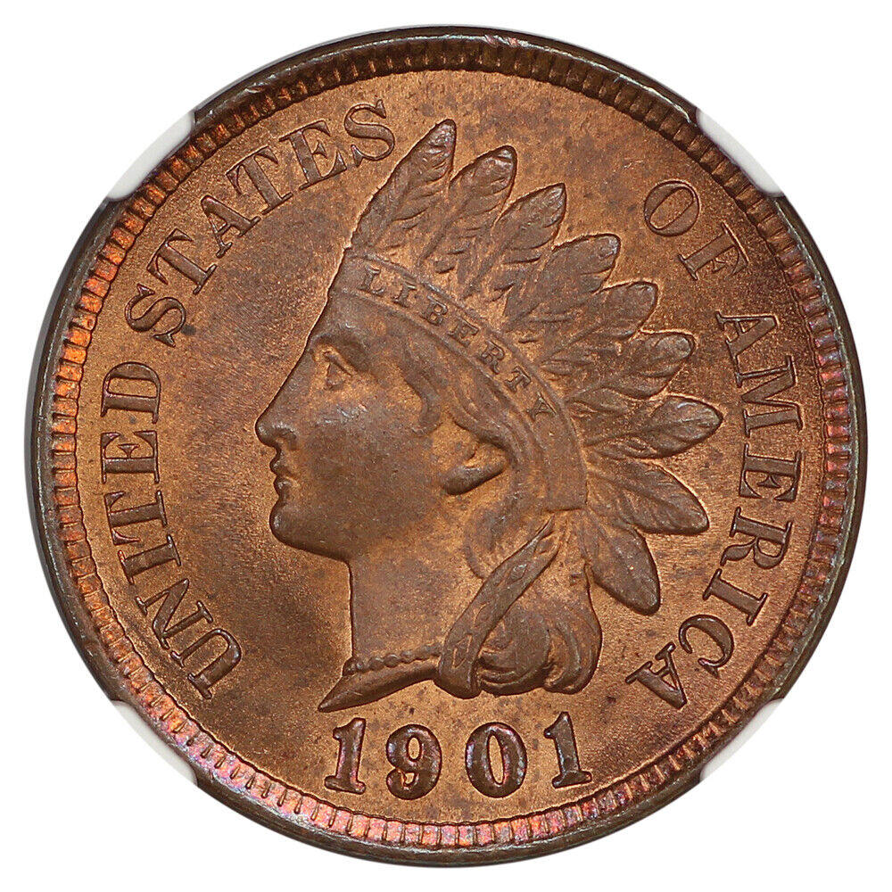 1901 1C NGC MS65RB - Indian Cent