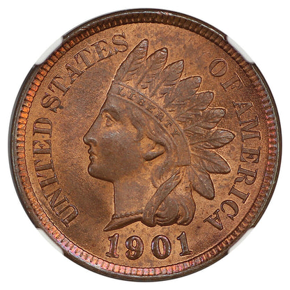 1901 1C NGC MS65RB - Indian Cent