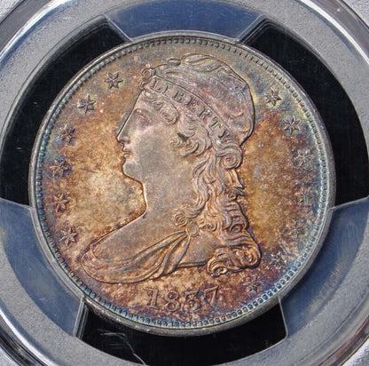 1837 50C Reeded Edge Capped Bust Half Dollar "50 CENTS" on Rev PCGS MS65