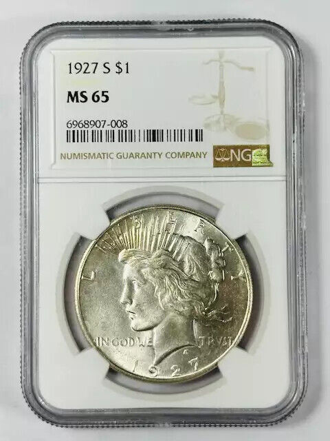 1927 S Peace Dollar NGC MS-65 Rare date in High grade!