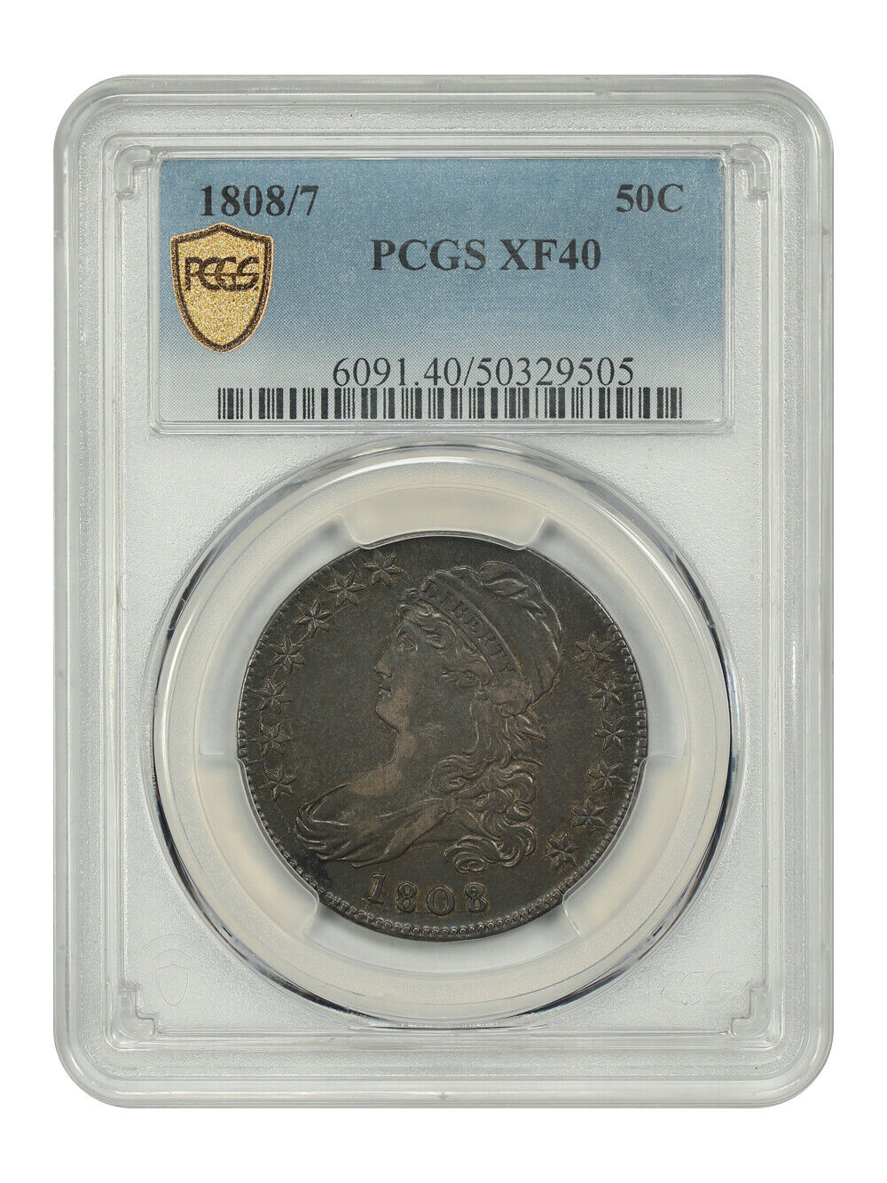 1808/7 50C PCGS XF40 - Capped Bust Half Dollar