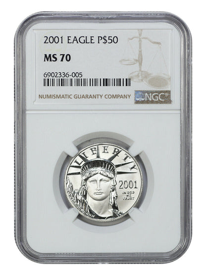 2001 $50 Statue of Liberty NGC MS70 - $50 Platinum Eagles