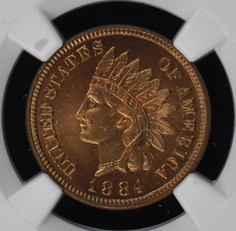 1884 Bronze Indian Cent 1C NGC PR67RB (CAC)