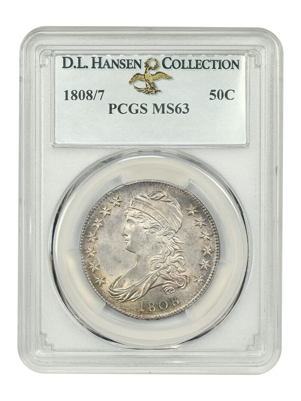 1808/7 50C PCGS MS63 ex: D.L. Hansen