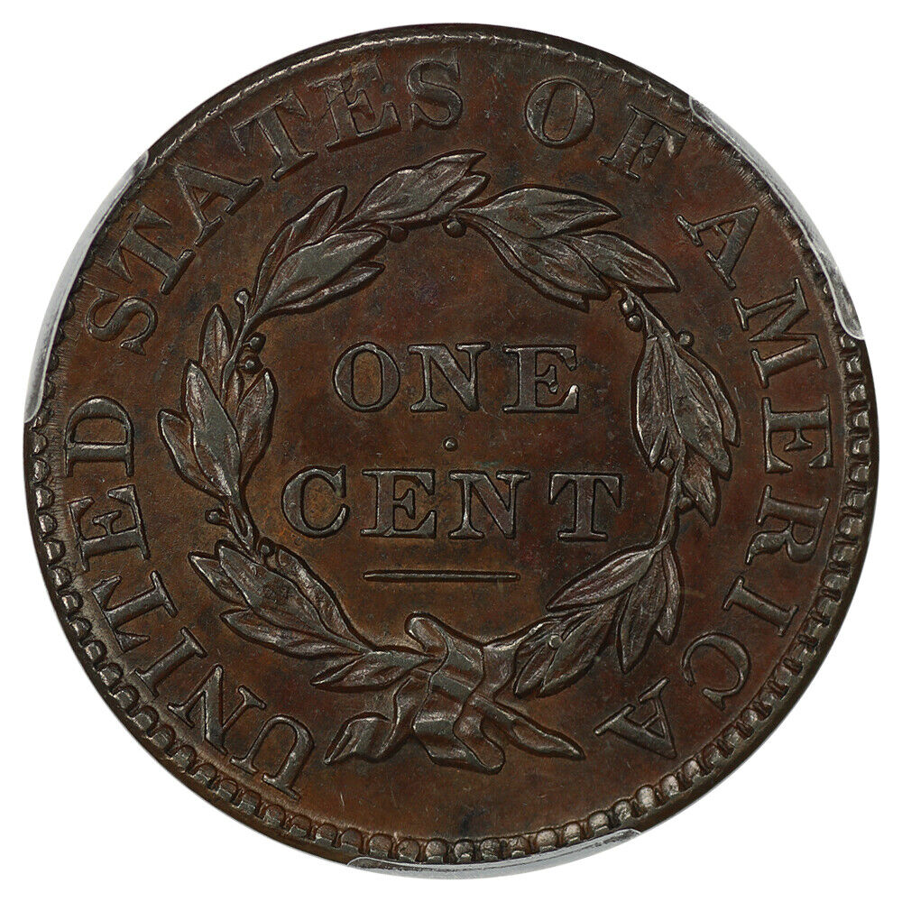 1827 1c PCGS/CAC AU53 (N-7) ex: D.L. Hansen