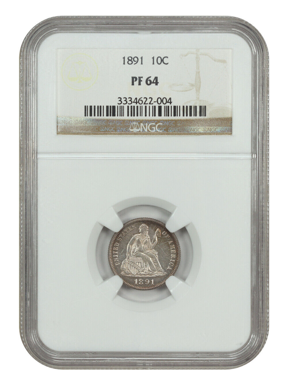 1891 10C NGC PR64 - Liberty Seated Dime