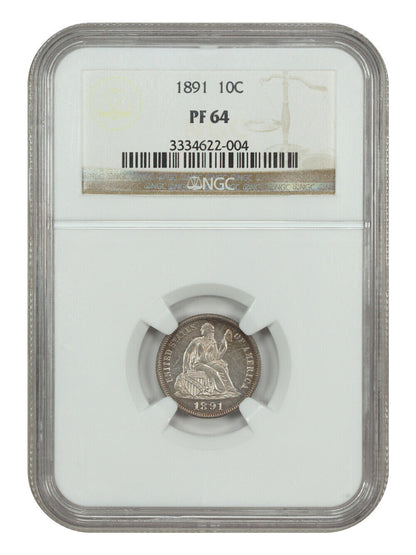 1891 10C NGC PR64 - Liberty Seated Dime