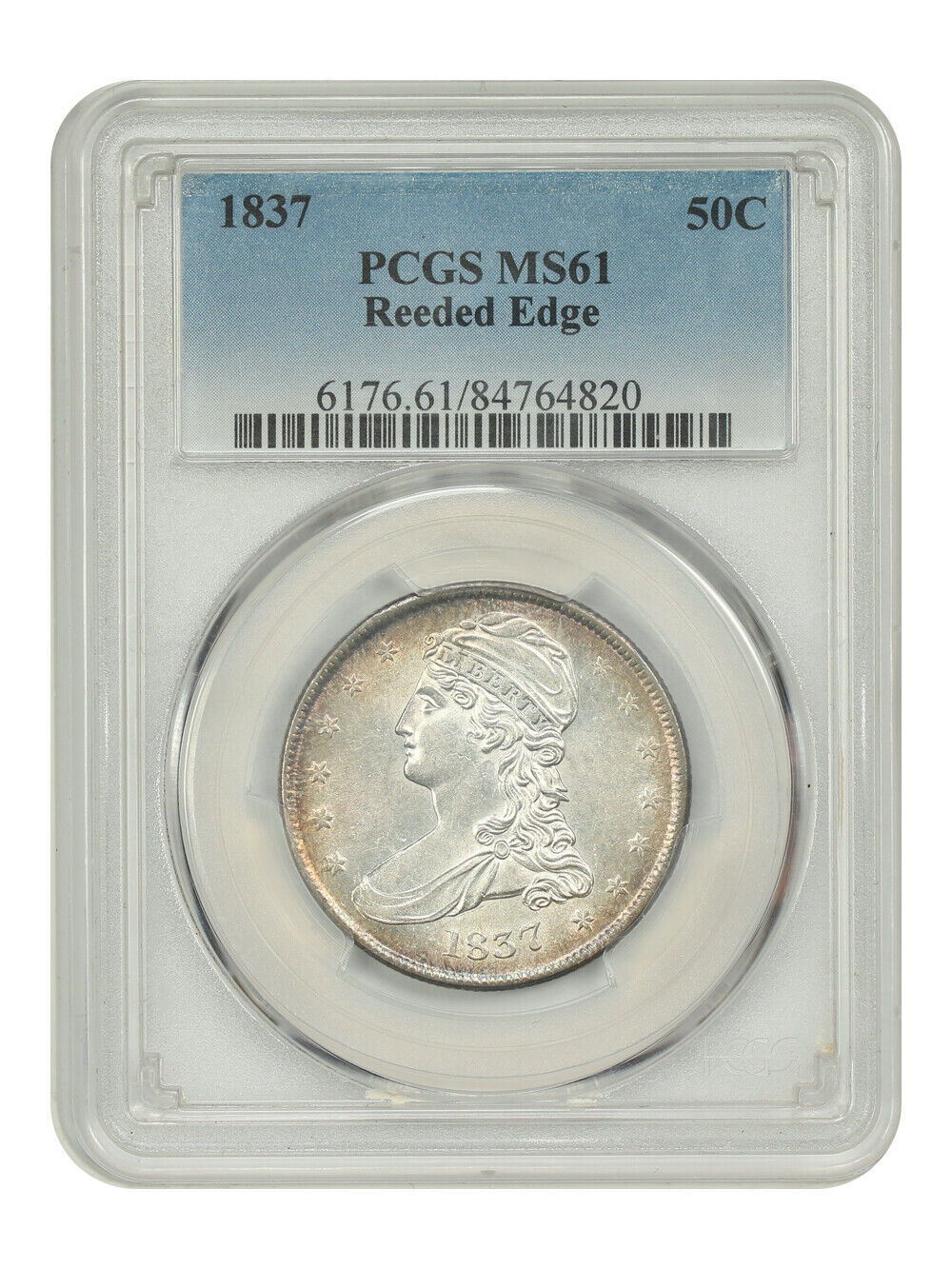 1837 50C PCGS MS61 (Reeded Edge) - Capped Bust Half Dollar - Great Type Coin