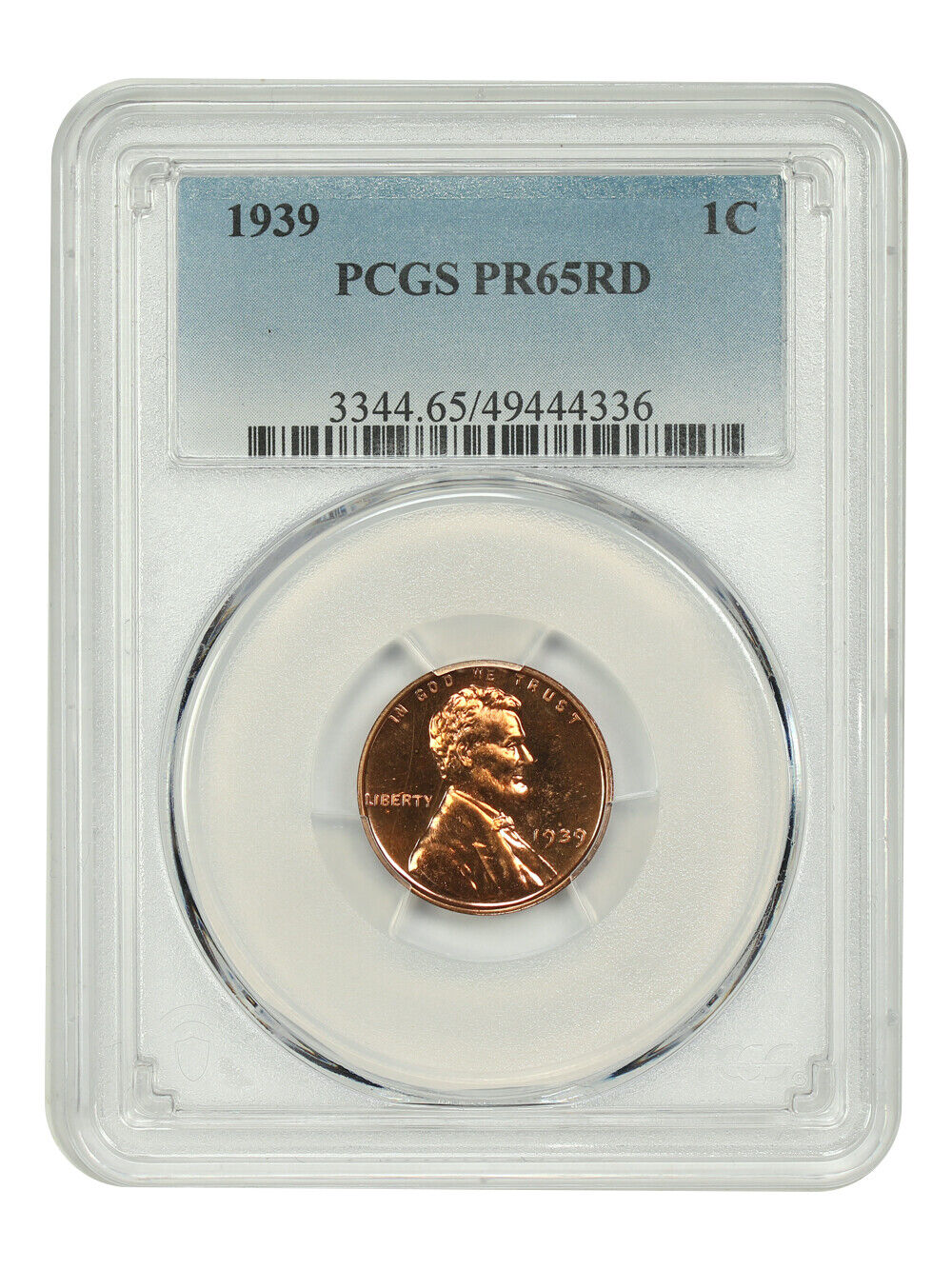 1939 1C PCGS PR65RD - Lincoln Cent (Wheat Reverse) - Popular Proof Issue