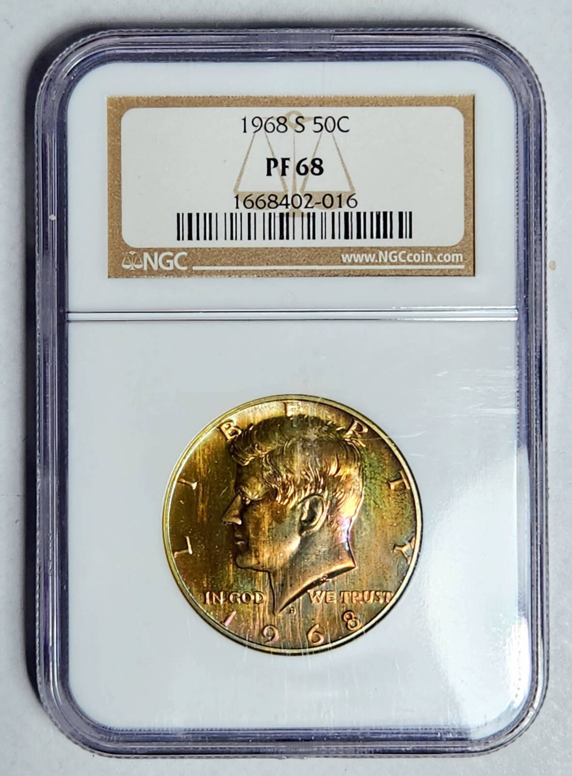 1968 S Half Dollar Kennedy NGC PF-68