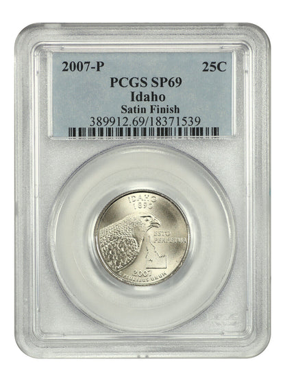 2007-P 25C Idaho PCGS SP69 (Satin Finish) - Washington 50 States Quarters