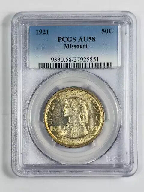 1921 P Classic Commemorative Missouri Centennial PCGS AU-58 Missouri