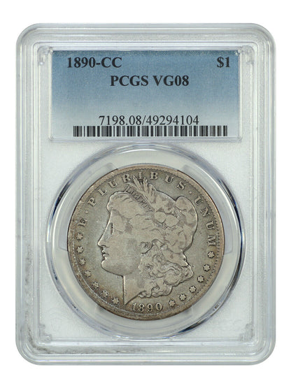 1890-CC $1 PCGS VG08 - Morgan Dollar - Better CC Morgan