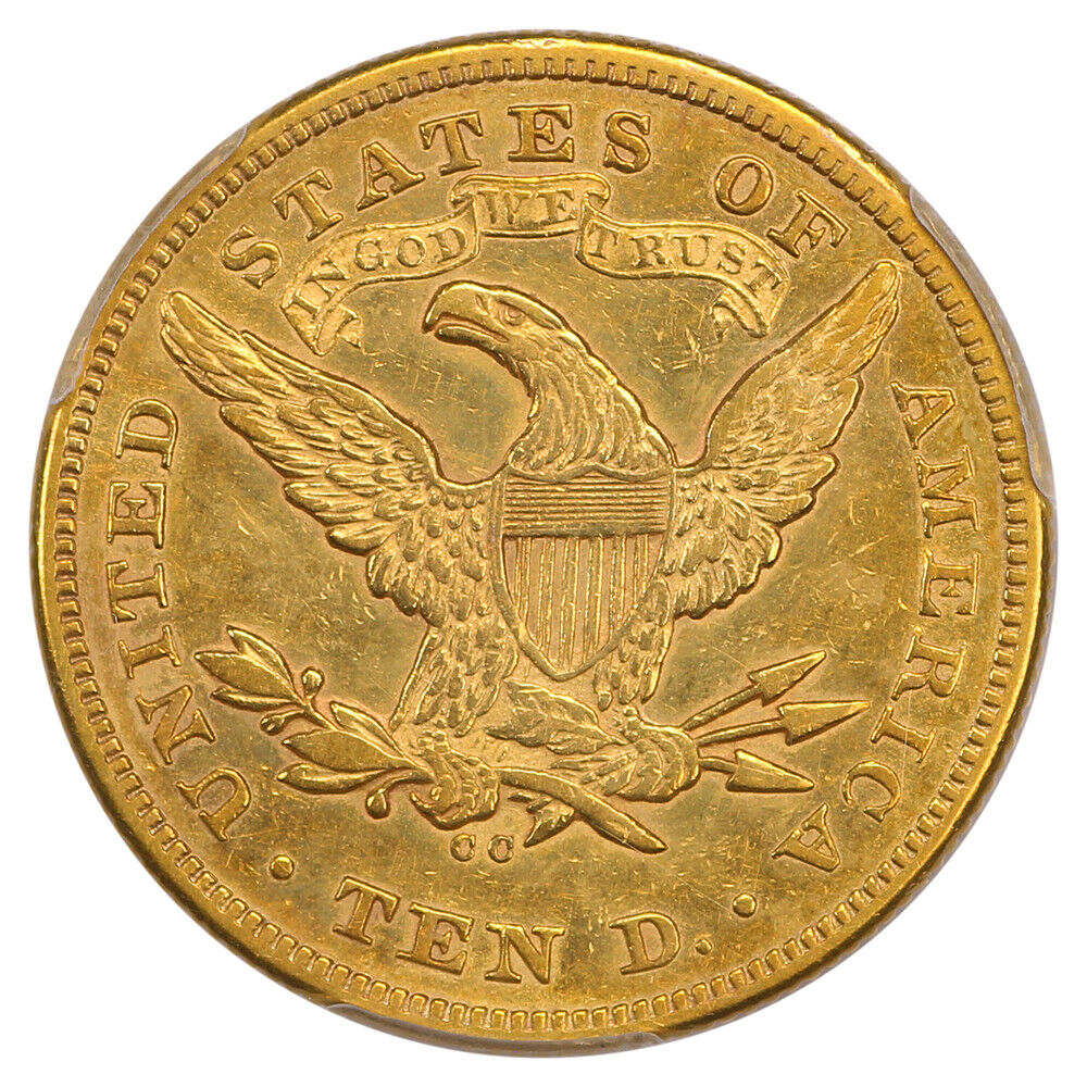 1872-CC $10 PCGS AU50 ex: D.L. Hansen