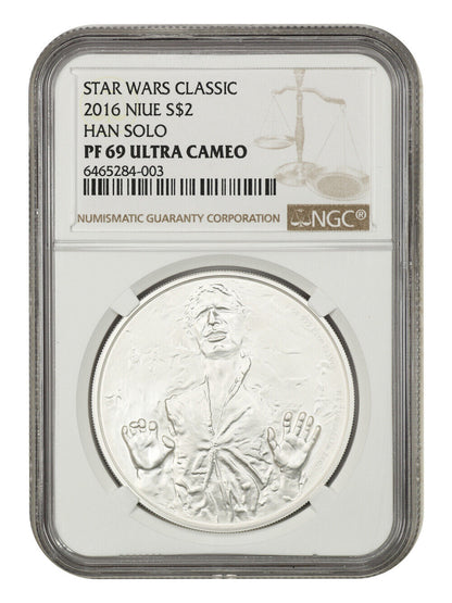 Niue: 2016 Star Wars Han Solo $2 NGC Proof 69 UCAM (With Box and COA)