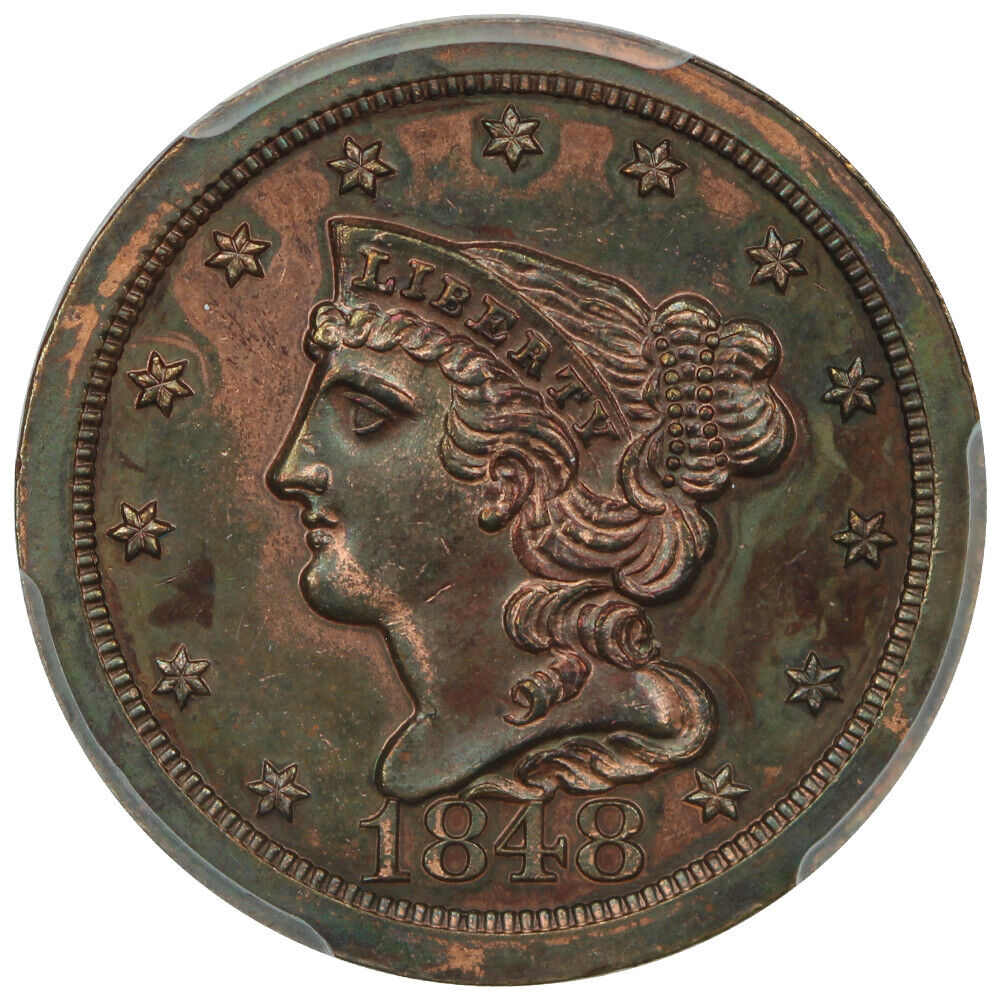 1848 1/2C PCGS PR62RB (Original) ex: D.L. Hansen