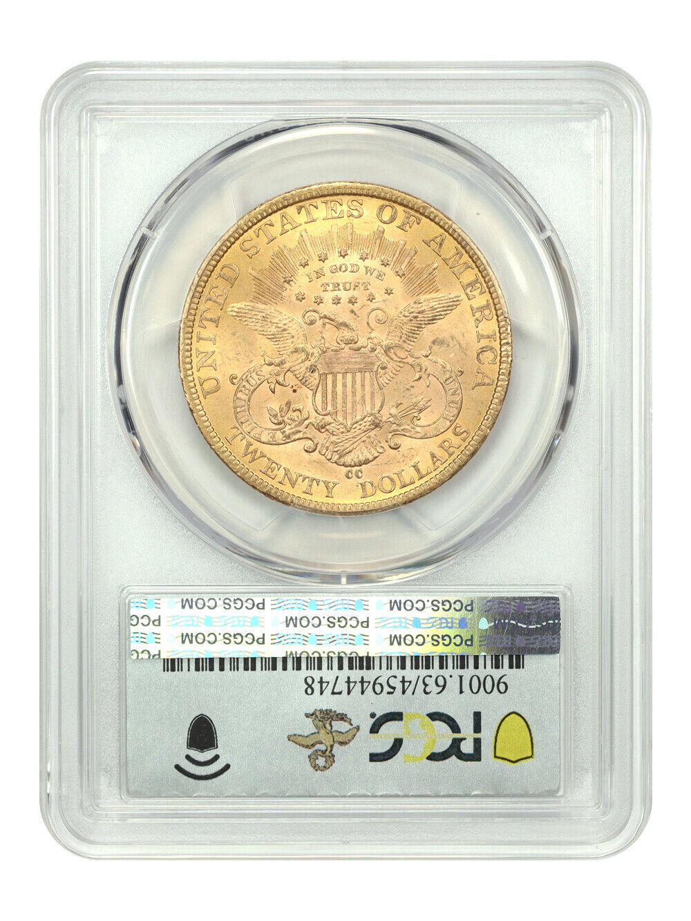 1884-CC $20 PCGS/CAC MS63 ex: D.L. Hansen