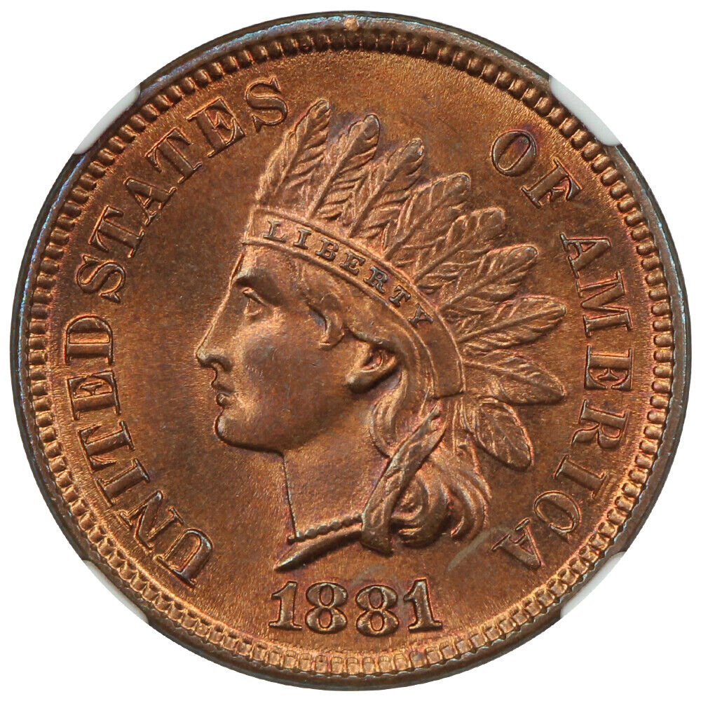 1881 1C NGC MS66RD - Indian Cent