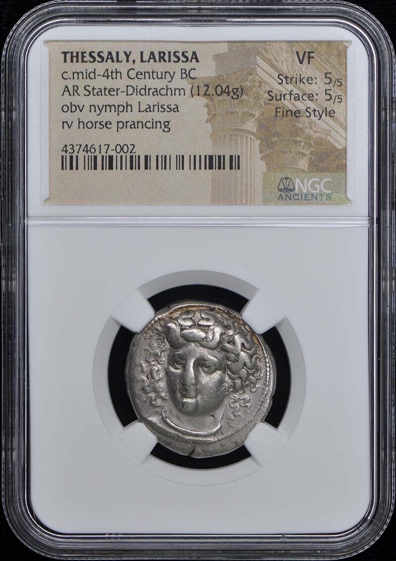 c.mid-4th Century BC THESSALY, LARISSA AR Stater-Didrachm NGC VF20