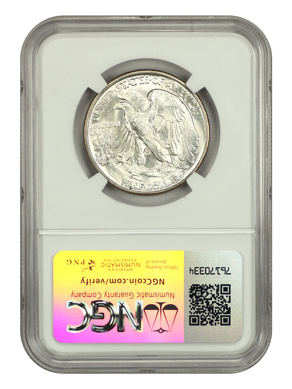 1943 50C NGC MS67 - Walking Liberty Half Dollar