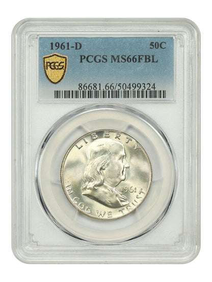 1961-D 50C PCGS MS66FBL - Franklin Half Dollar