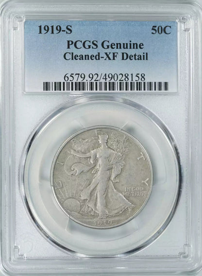 1919 S WALKING LIBERTY HALF DOLLAR 50C PCGS GENUINE XF EXTRA FINE DETAIL (158)