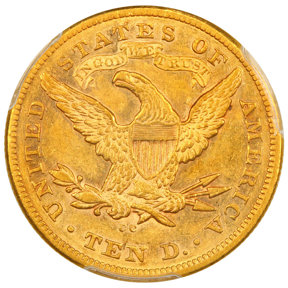 1877-CC $10 PCGS AU53 ex: D.L. Hansen