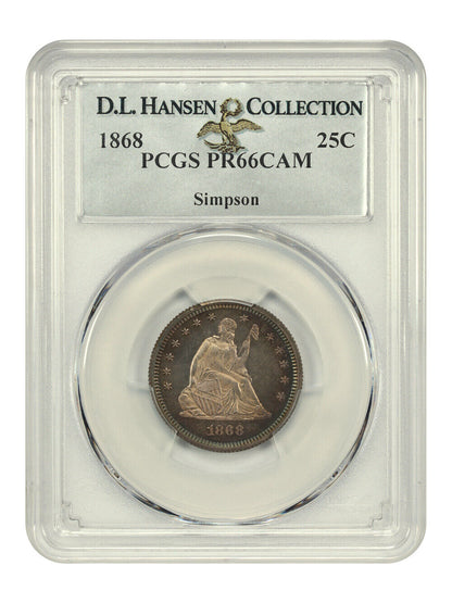 1868 25C PCGS PR66CAM ex: Simpson