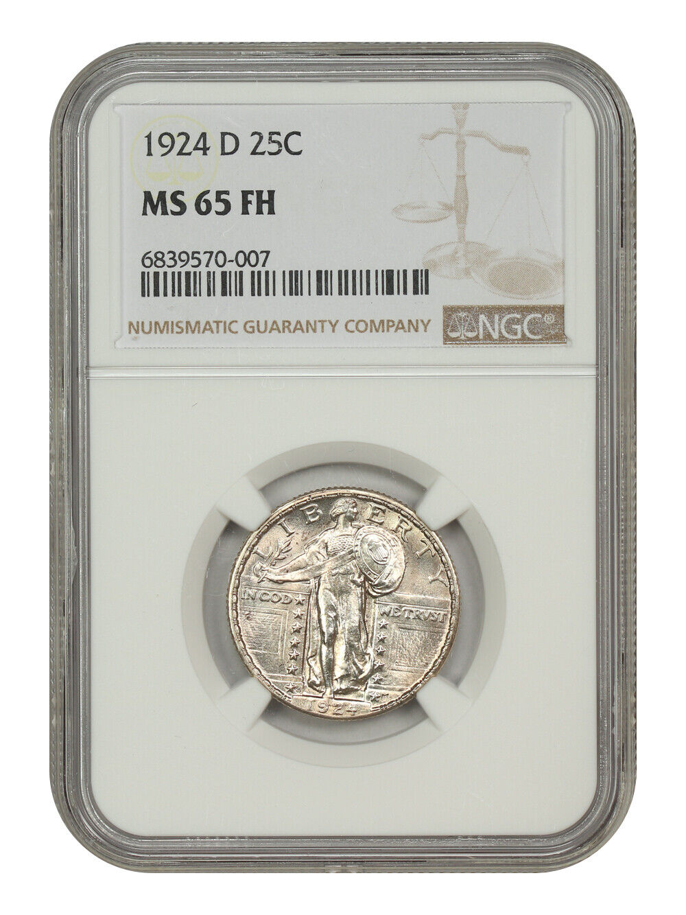 1924-D 25C NGC MS65FH - Standing Liberty Quarter