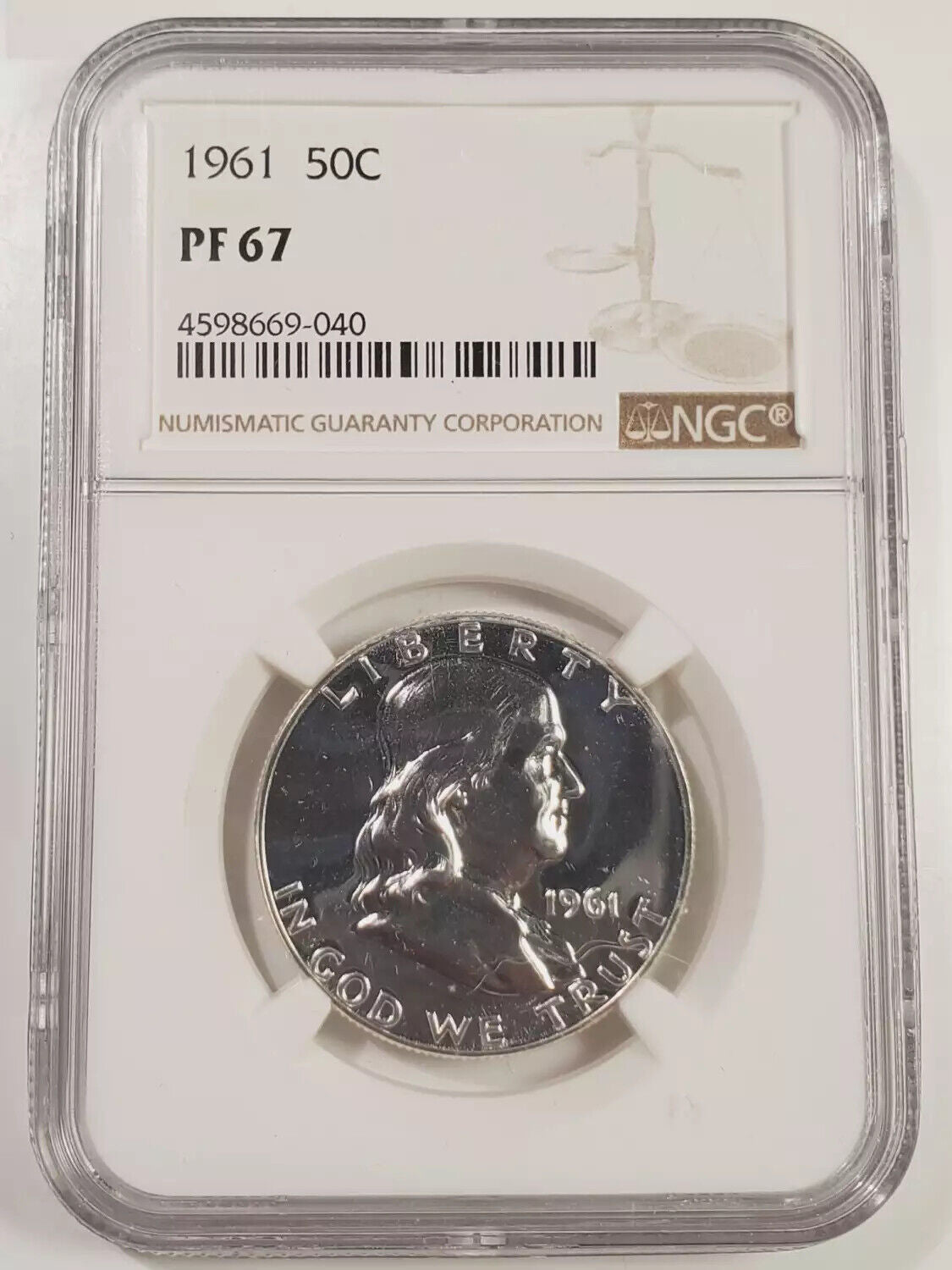 1961 P Franklin Half Dollar NGC PF-67