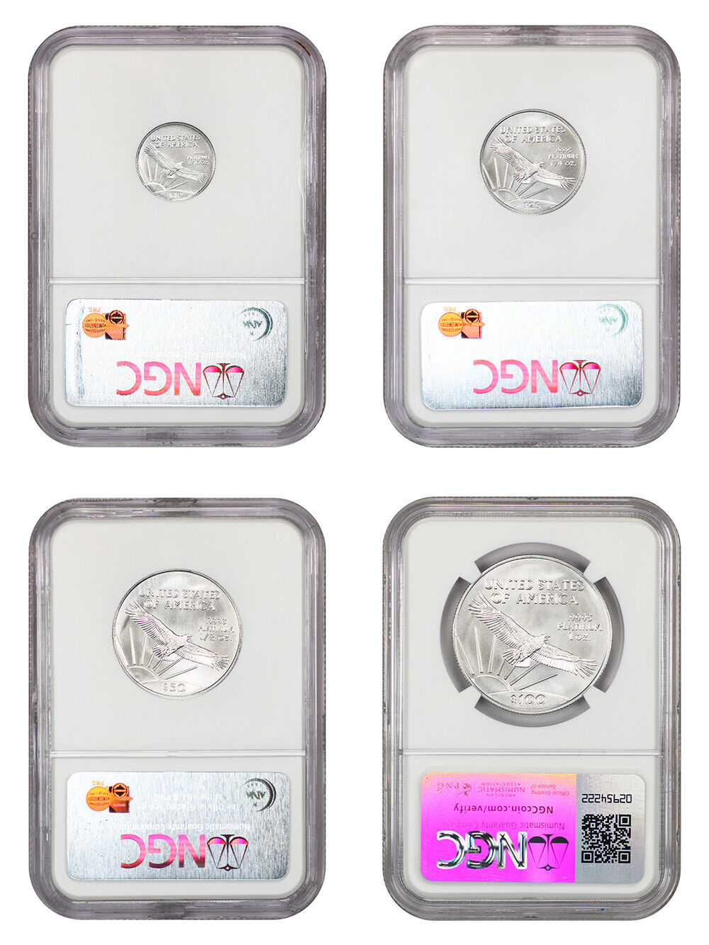 2006 $10-$100 Platinum Statue of Liberty Set NGC MS70 (4 Coins)